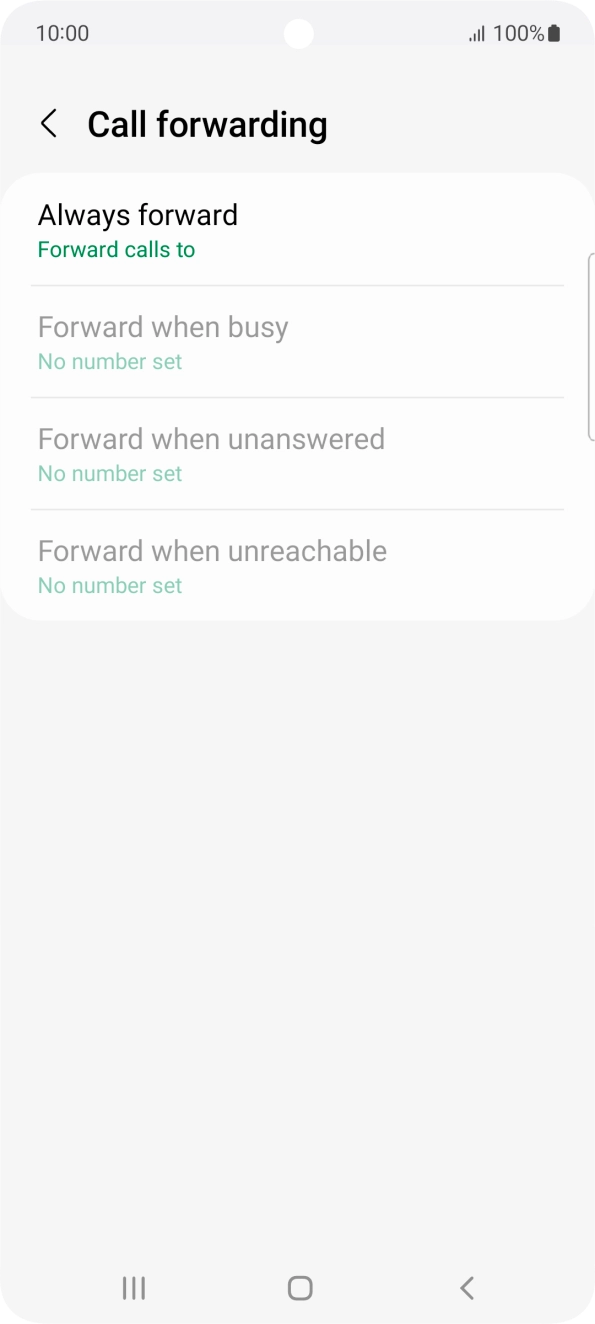 Press the required divert type. Press the required divert type.