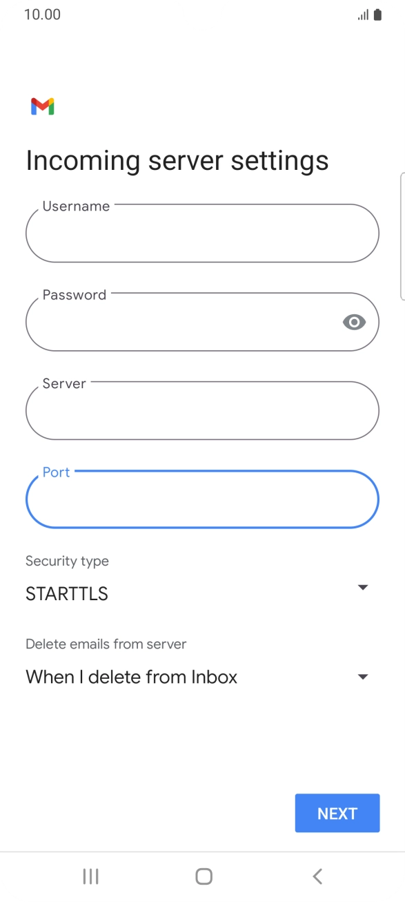 Press the drop down list below 'Security type'. Press the drop down list below 'Security type'.