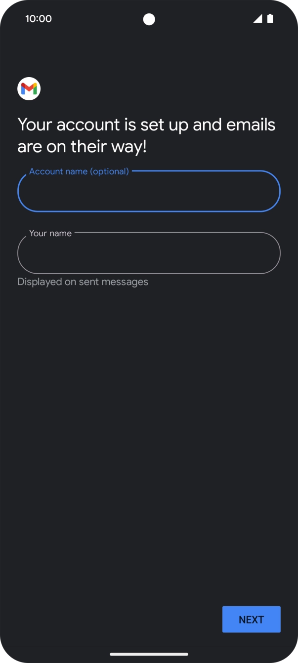 Press the field below 'Your name' and key in the required sender name. Press the field below 'Your name' and key in the required sender name.