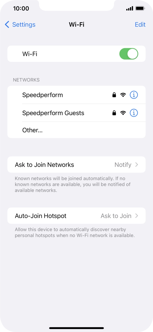 Press the required WiFi network and key in the password for the WiFi network.