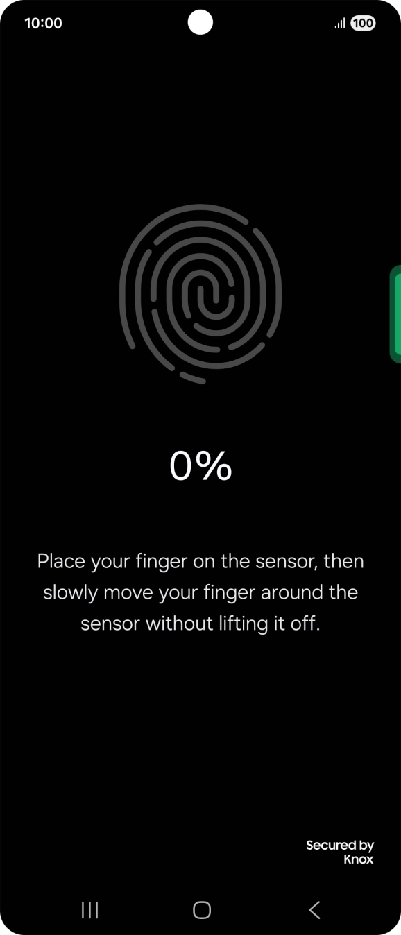 Follow the instructions on the screen to create the lock code using your fingerprint.