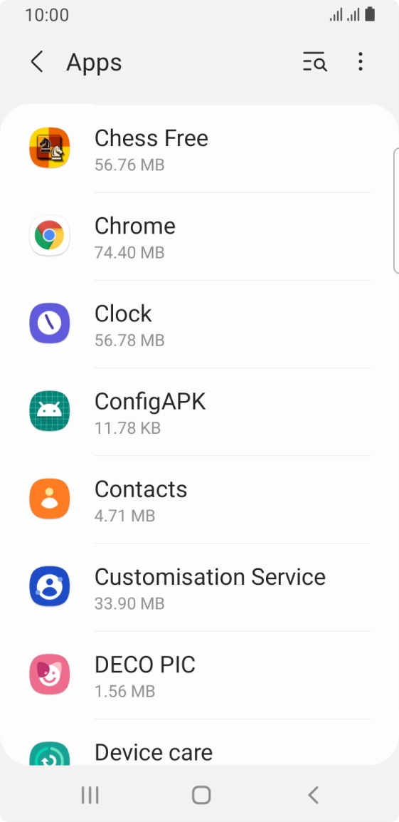 Press the required app.
