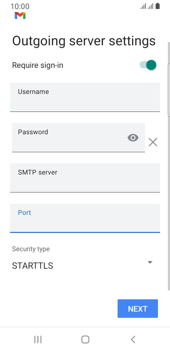 Press the drop down list below 'Security type'. Press the drop down list below 'Security type'.
