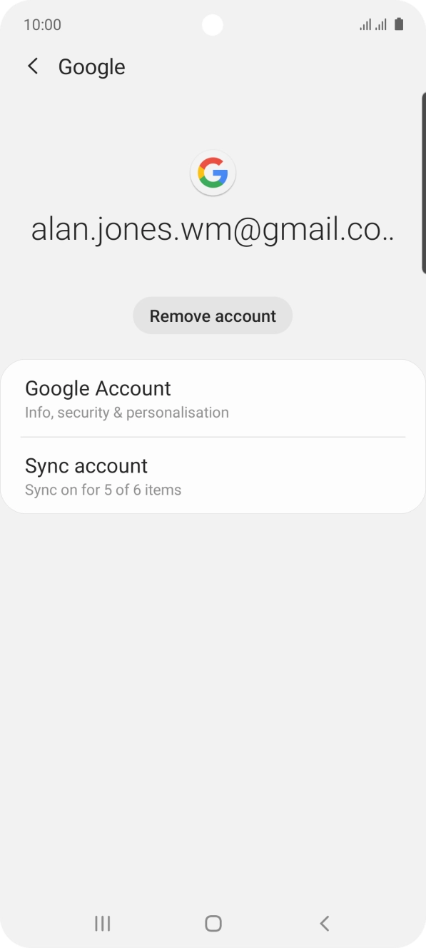 Press Sync account.