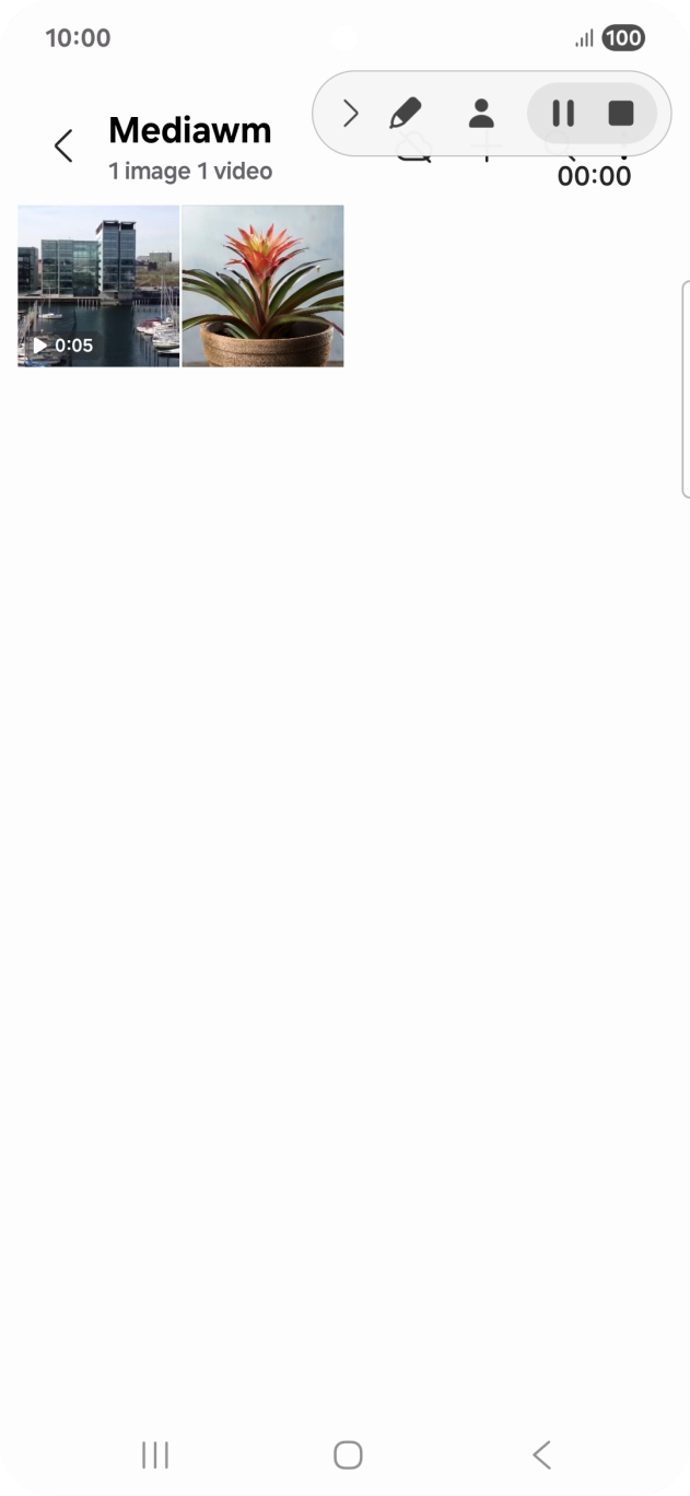 Press the stop icon to stop the recording.