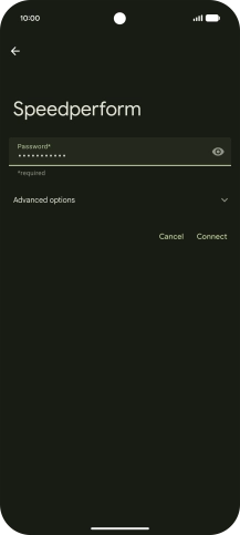 Key in the password for the WiFi network and press Connect.