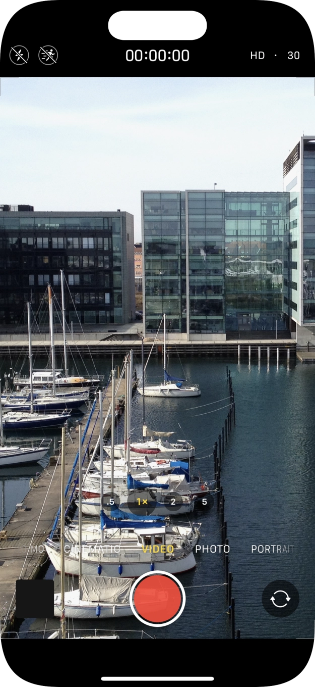 Press the record icon to start recording.