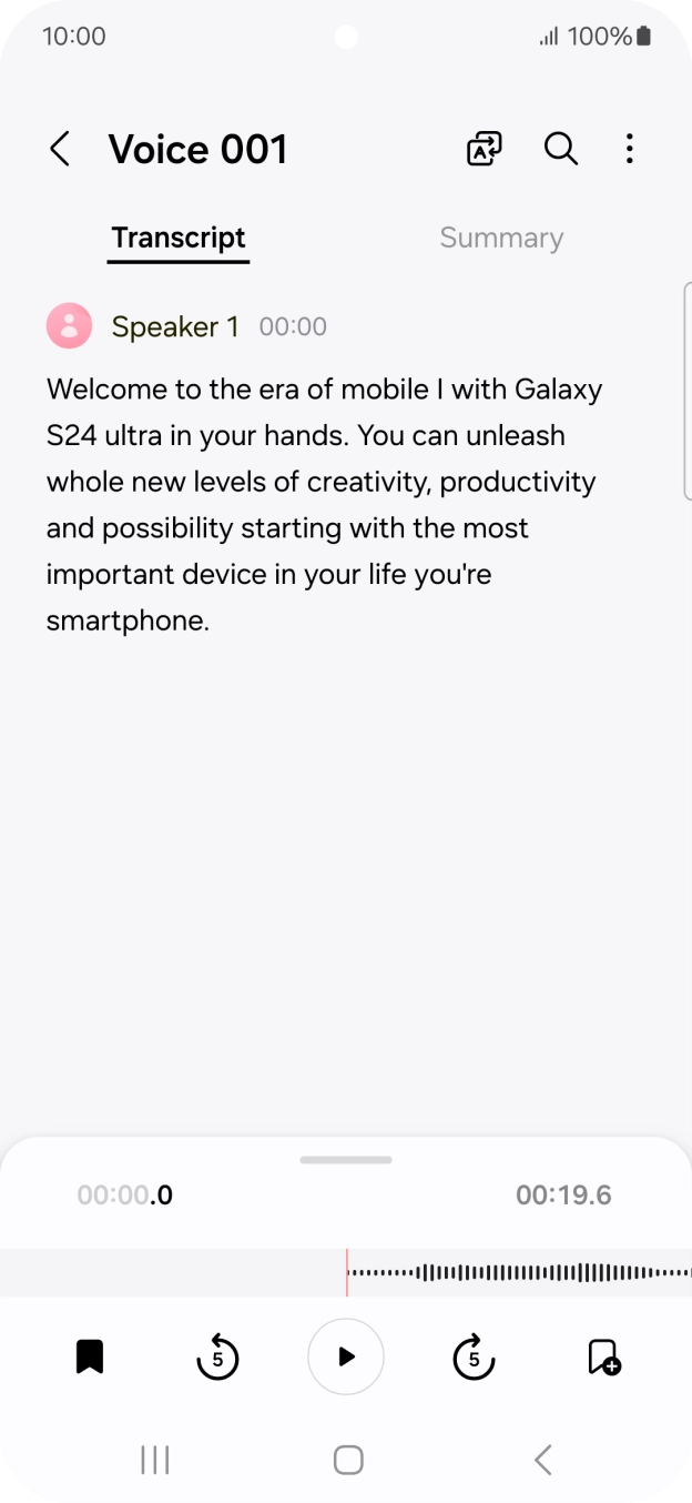 To view a summary of the text, press Summary.