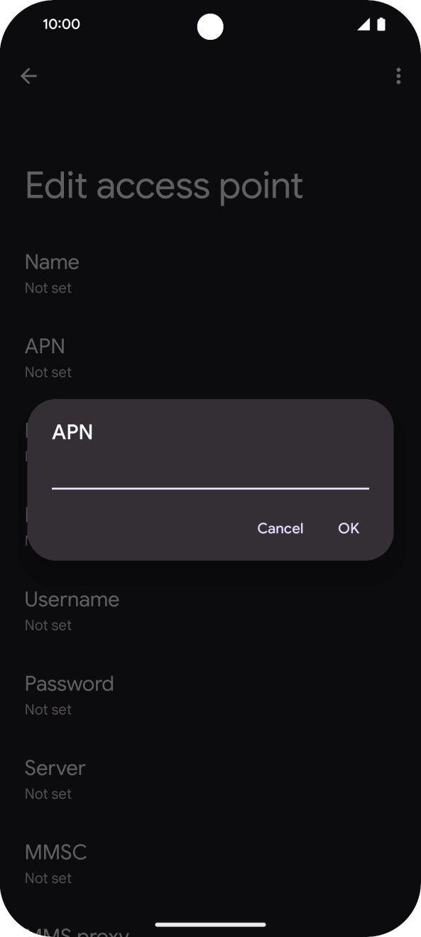 Key in wap.o2.co.uk and press OK.