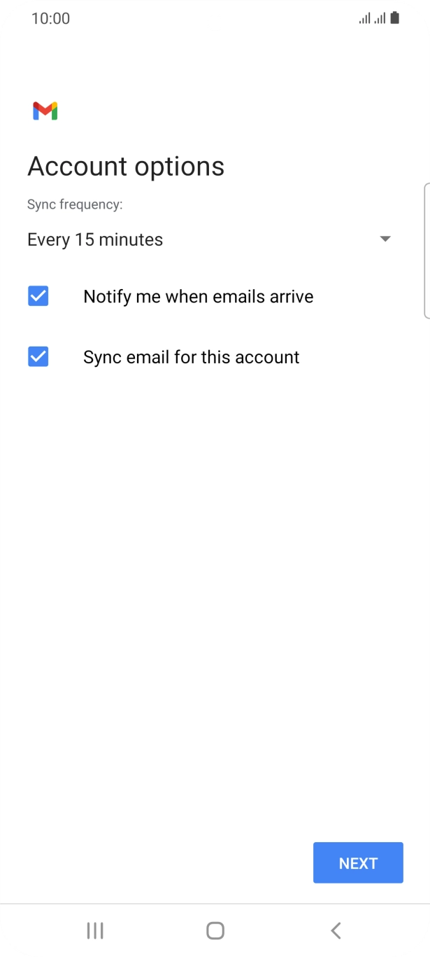 Press the drop down list below 'Sync frequency:'. Press the drop down list below 'Sync frequency:'.