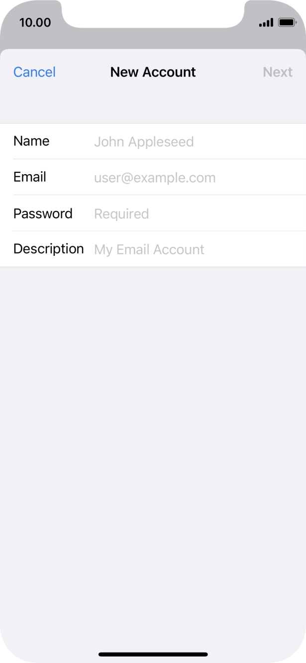 Press Name and key in the required sender name. Press Name and key in the required sender name.