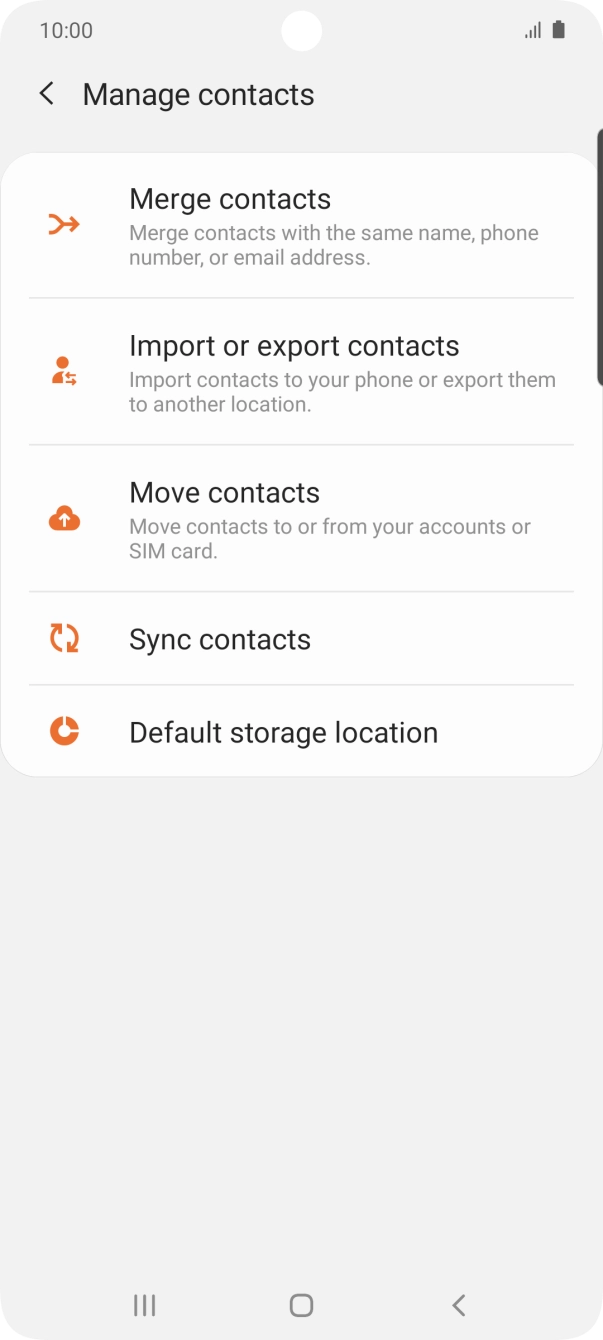 Press Import or export contacts.