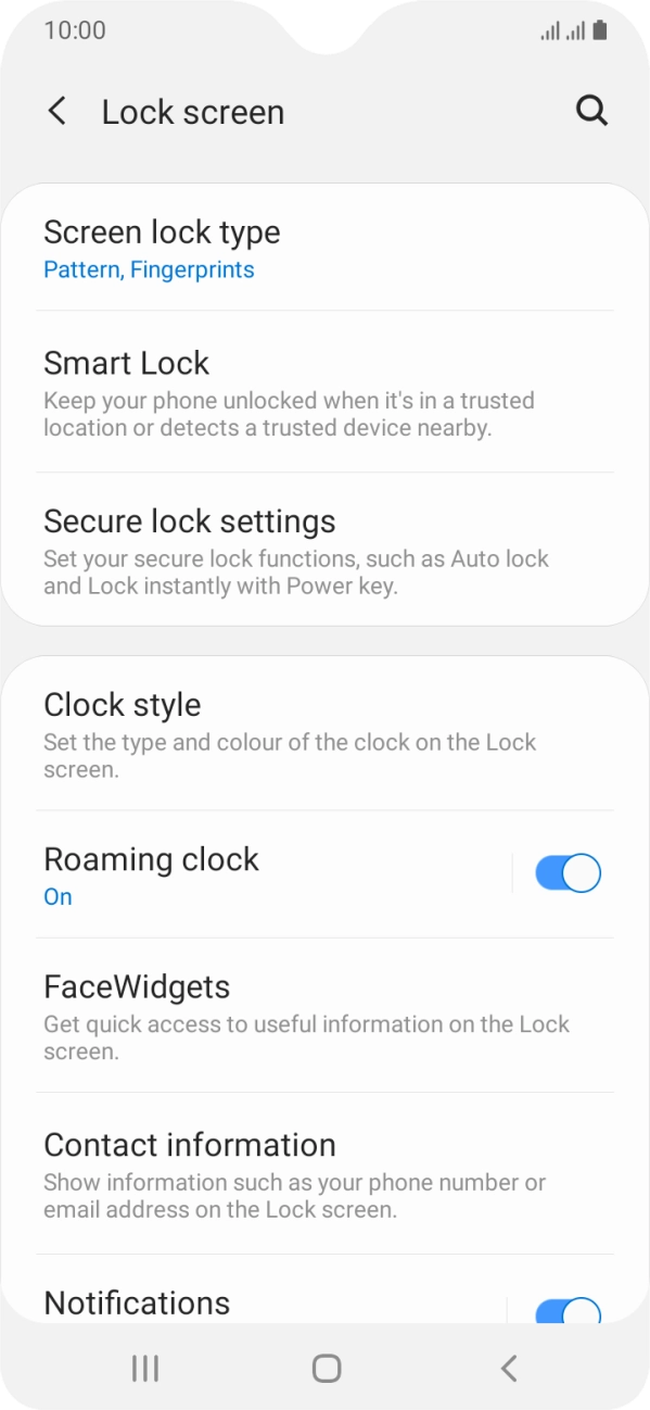 Press Screen lock type and key in the current phone lock code. Press Screen lock type and key in the current phone lock code.