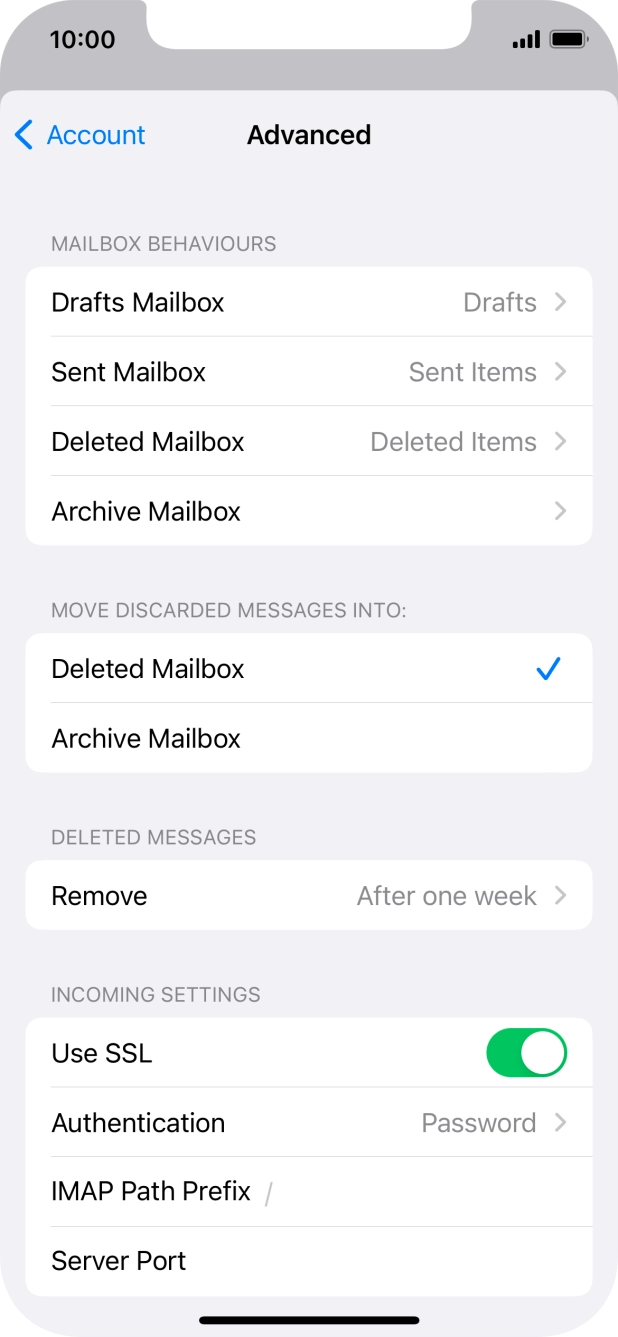 Press the indicator next to 'Use SSL' to turn off the function. Press the indicator next to 'Use SSL' to turn off the function.