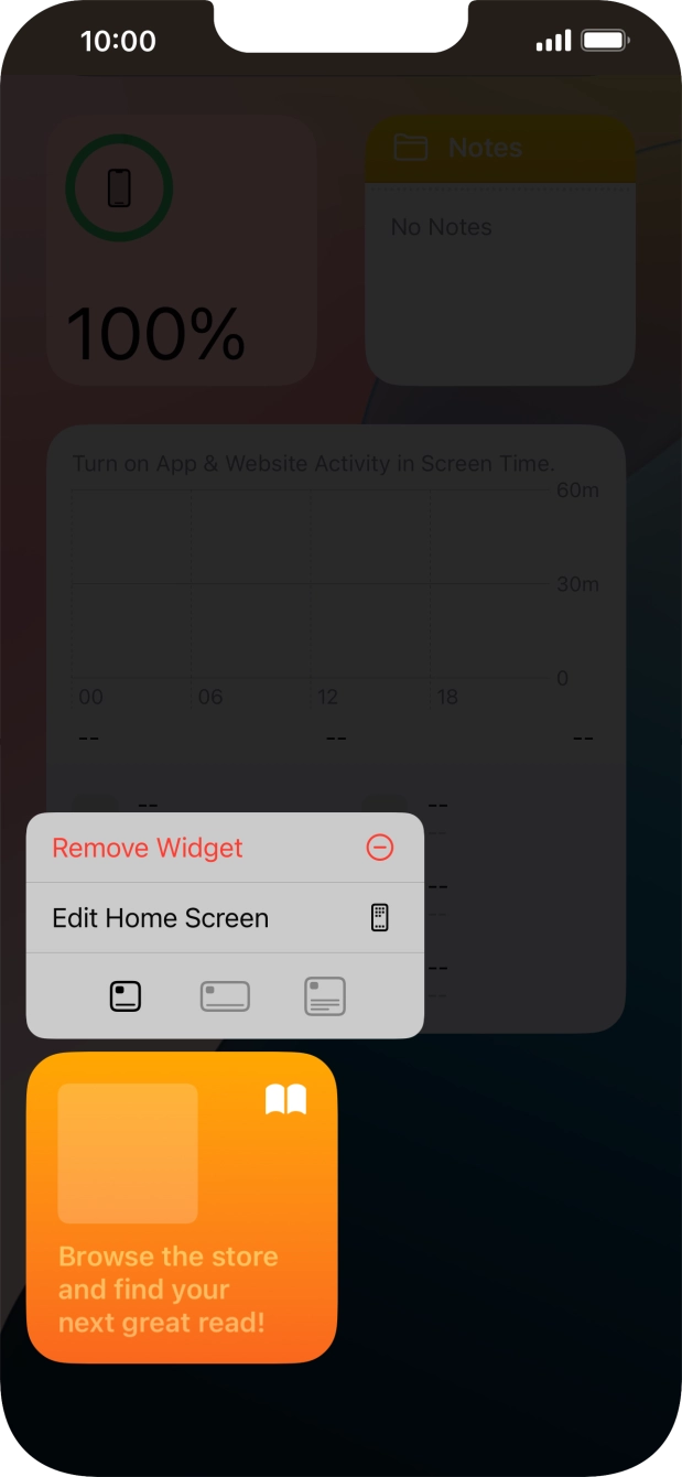 Press Remove Widget.