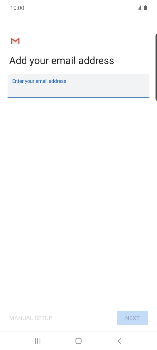 Press the field below 'Enter your email address' and key in your email address.