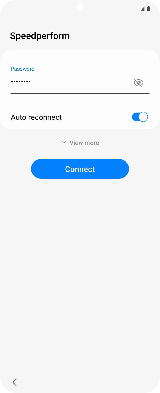 Key in the password for the WiFi network and press Connect.