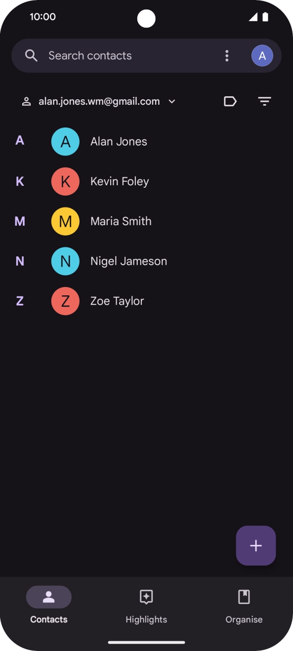 Press the new contact icon. Press the new contact icon.