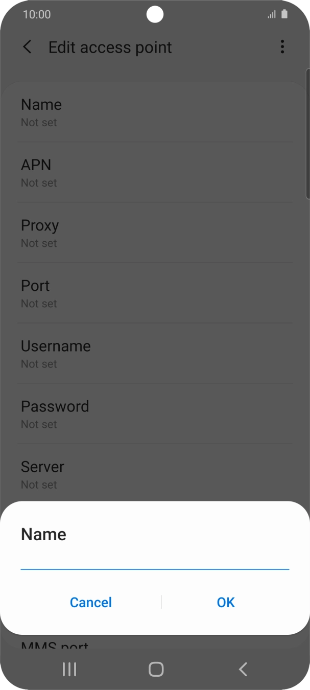 Key in O2 UK Internet and press OK.