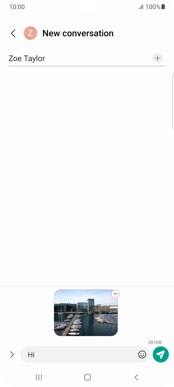 Press the send icon when you've finished your picture message. Press the send icon when you've finished your picture message.