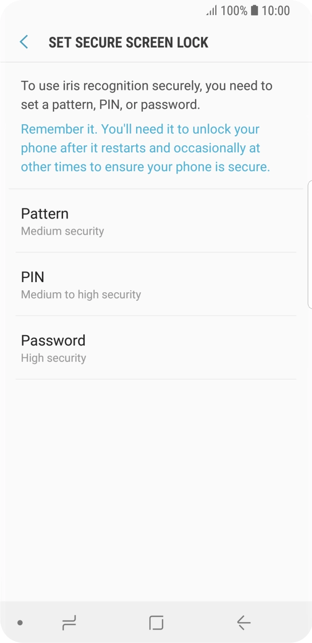 Press the required phone lock code and follow the instructions on the screen to create an additional phone lock code.
