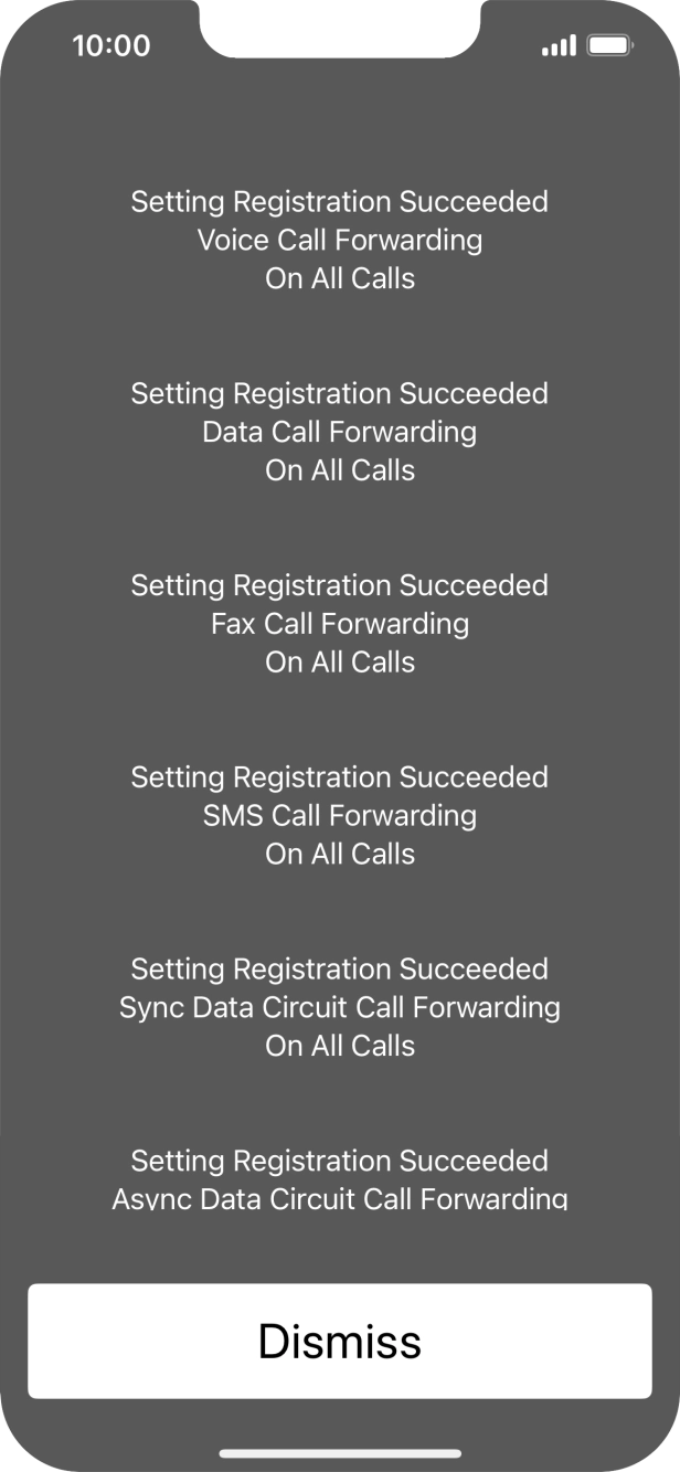 Press Dismiss. Press Dismiss.