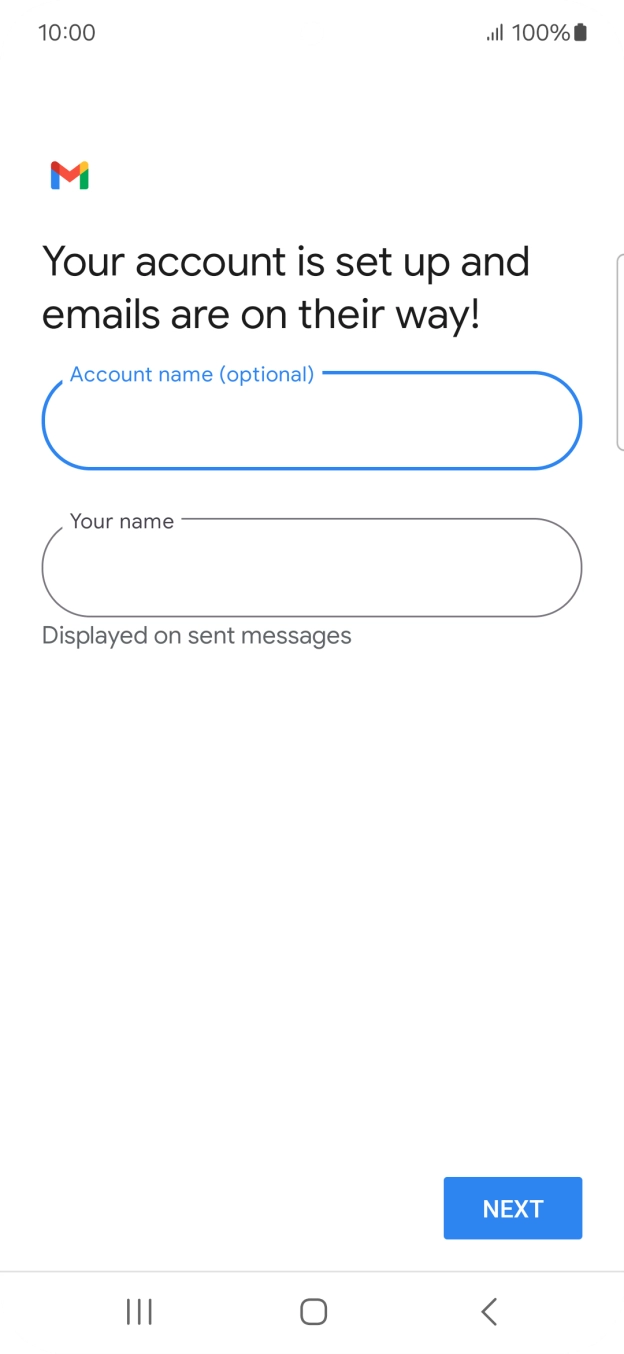 Press the field below 'Your name' and key in the required sender name. Press the field below 'Your name' and key in the required sender name.