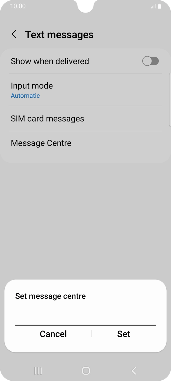 Key in +447802000332 and press Set. Key in +447802000332 and press Set.