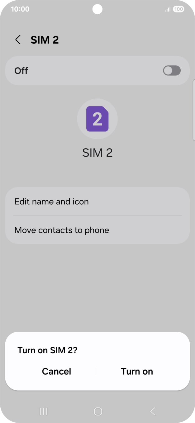 If you turn off use of the plan, press Turn on.