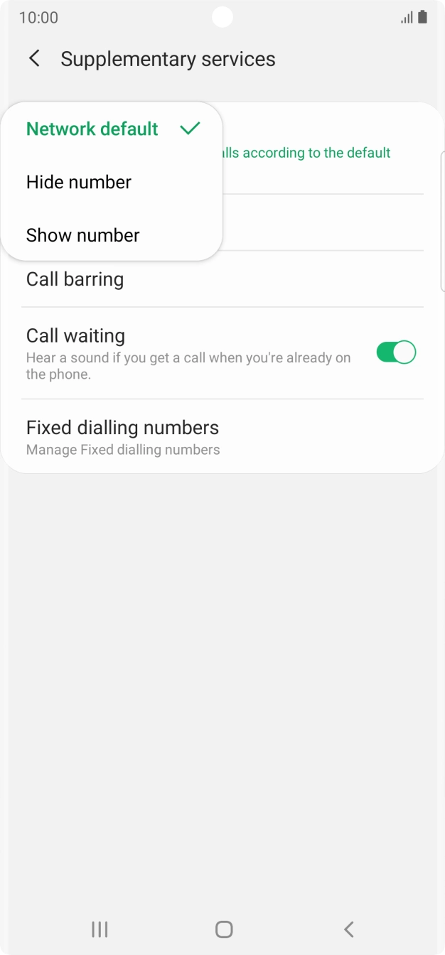 Press Show number to turn on caller identification.