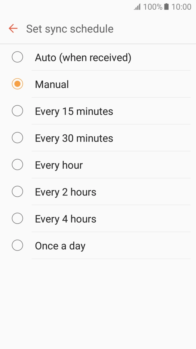 Press the required setting. Press the required setting.