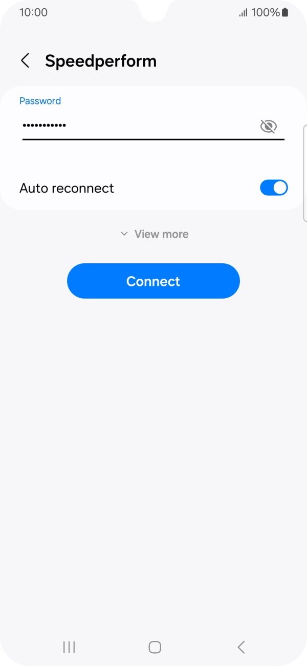 Key in the password for the WiFi network and press Connect.