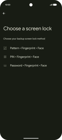 Press the required lock code and follow the instructions on the screen to create an additional lock code.