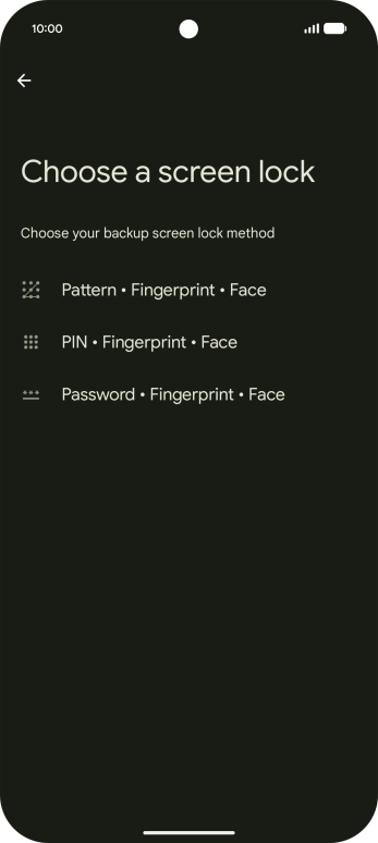 Press the required lock code and follow the instructions on the screen to create an additional lock code.