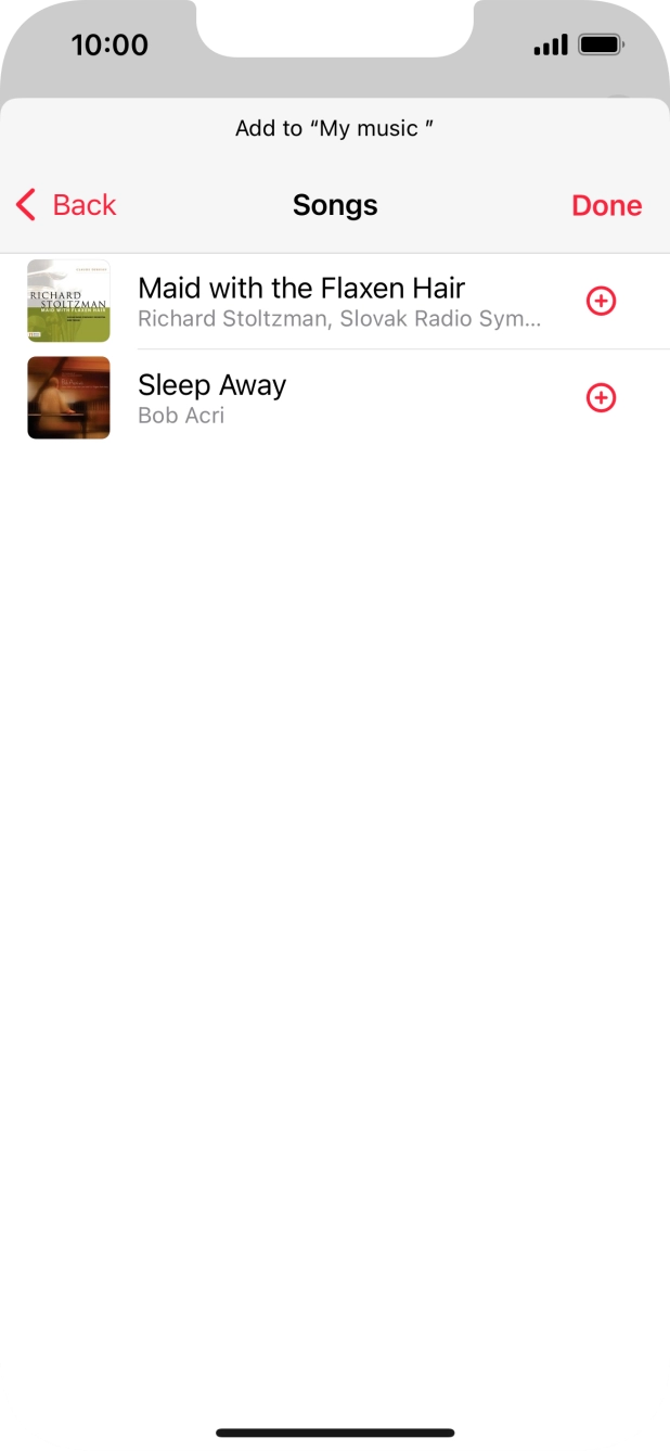 Go to the required category and press the add icon next to the required audio file. Go to the required category and press the add icon next to the required audio file.