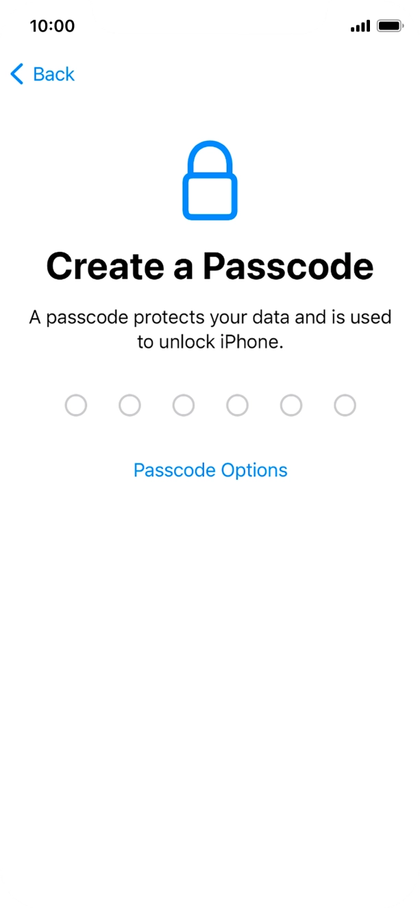 Press Passcode Options.