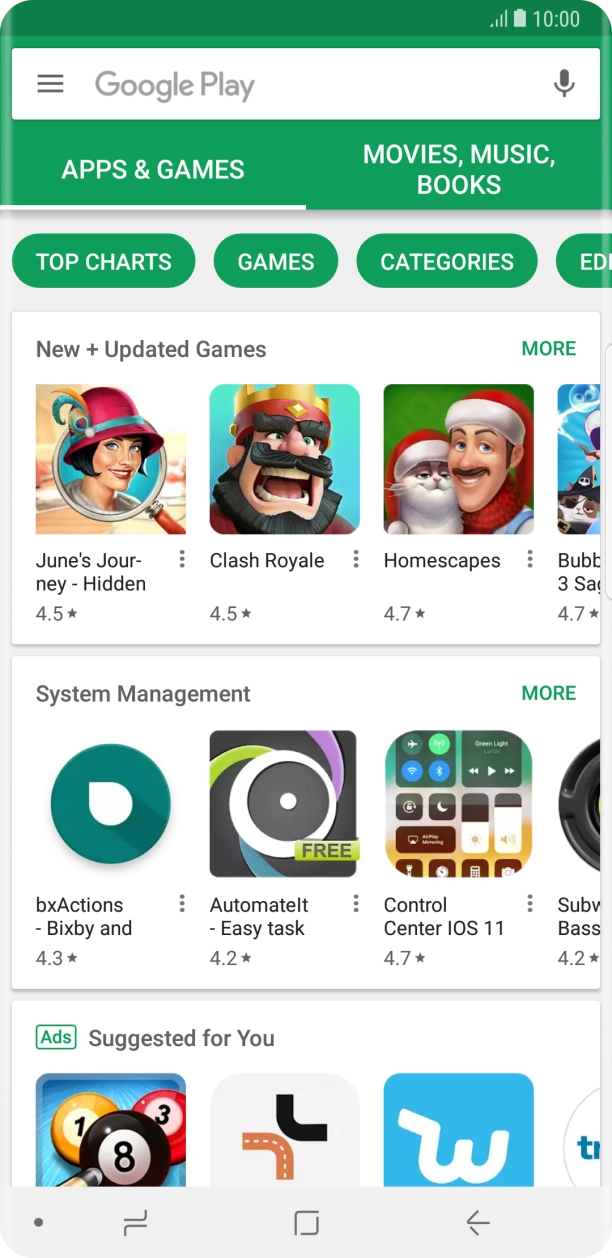 Press the search field. Press the search field.