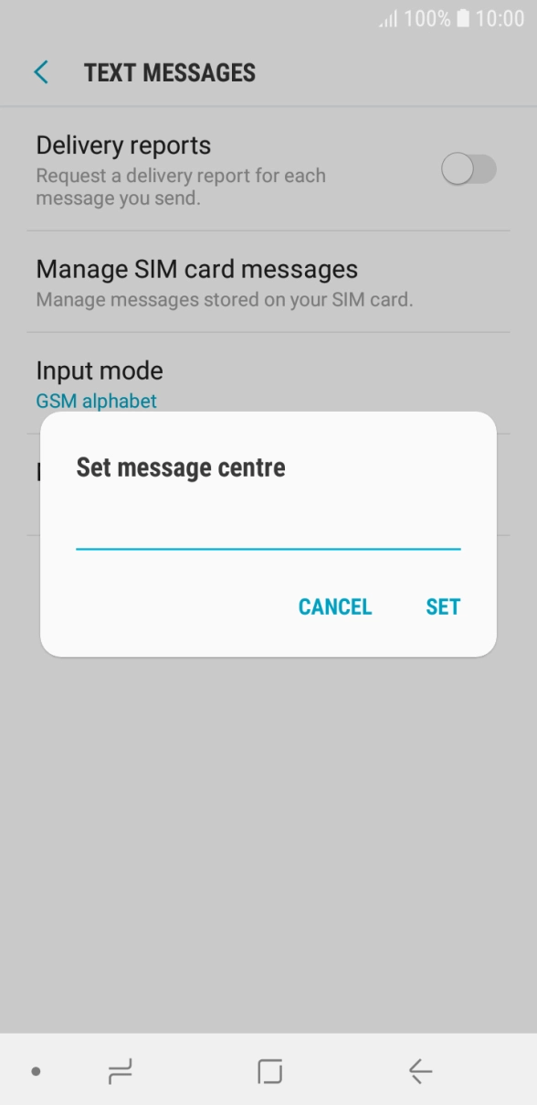 Key in +447802000332 and press SET.