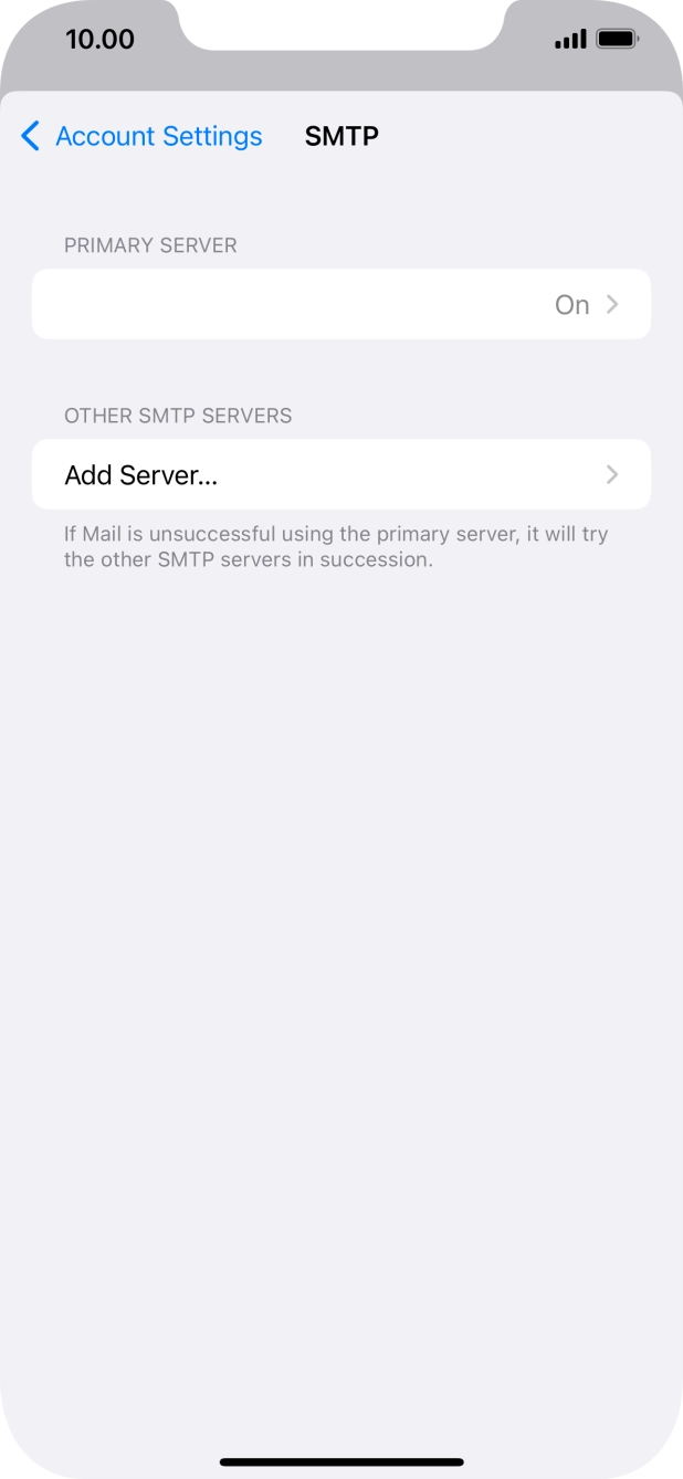 Press the field below 'PRIMARY SERVER'. Press the field below 'PRIMARY SERVER'.