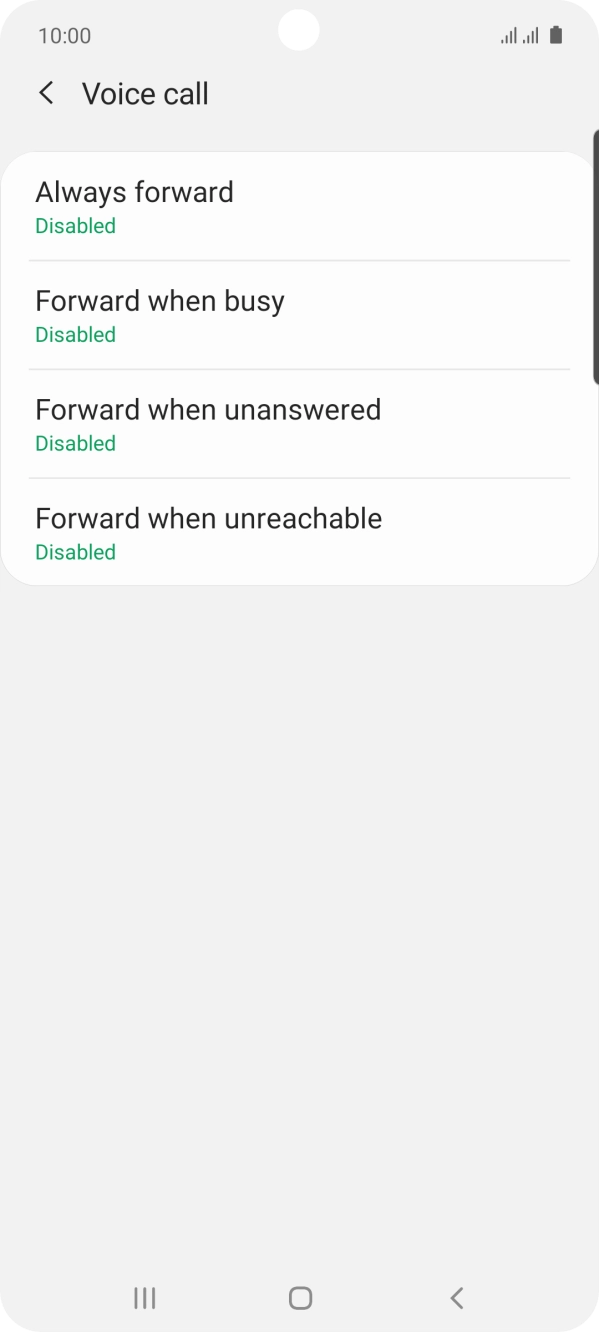 Press the required divert type.