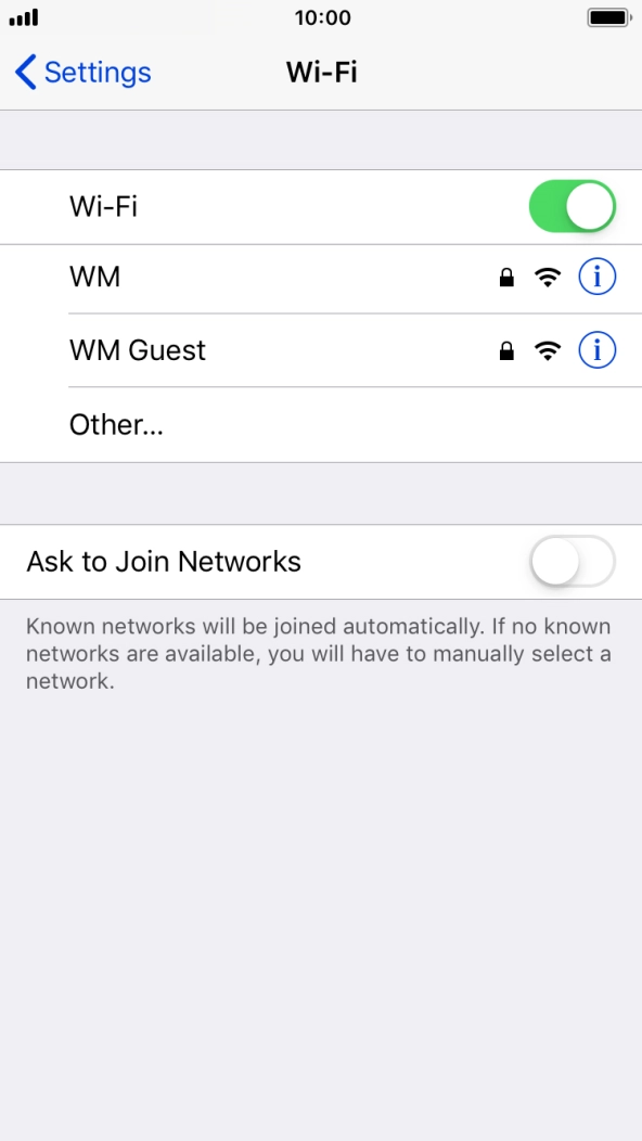 Press the required WiFi network and key in the password for the WiFi network.
