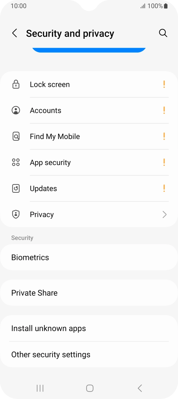 Press Other security settings.