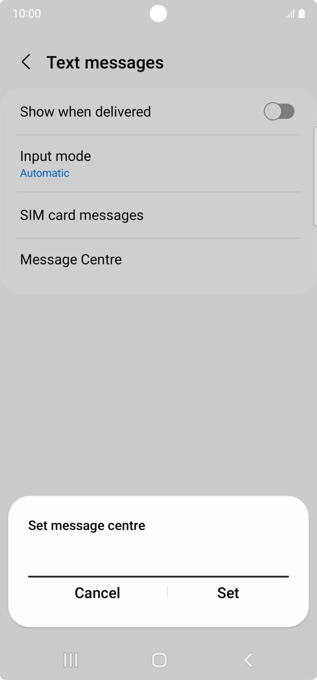 Key in +447802000332 and press Set. Key in +447802000332 and press Set.