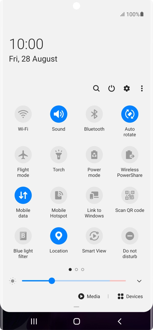 Press the settings icon. Press the settings icon.