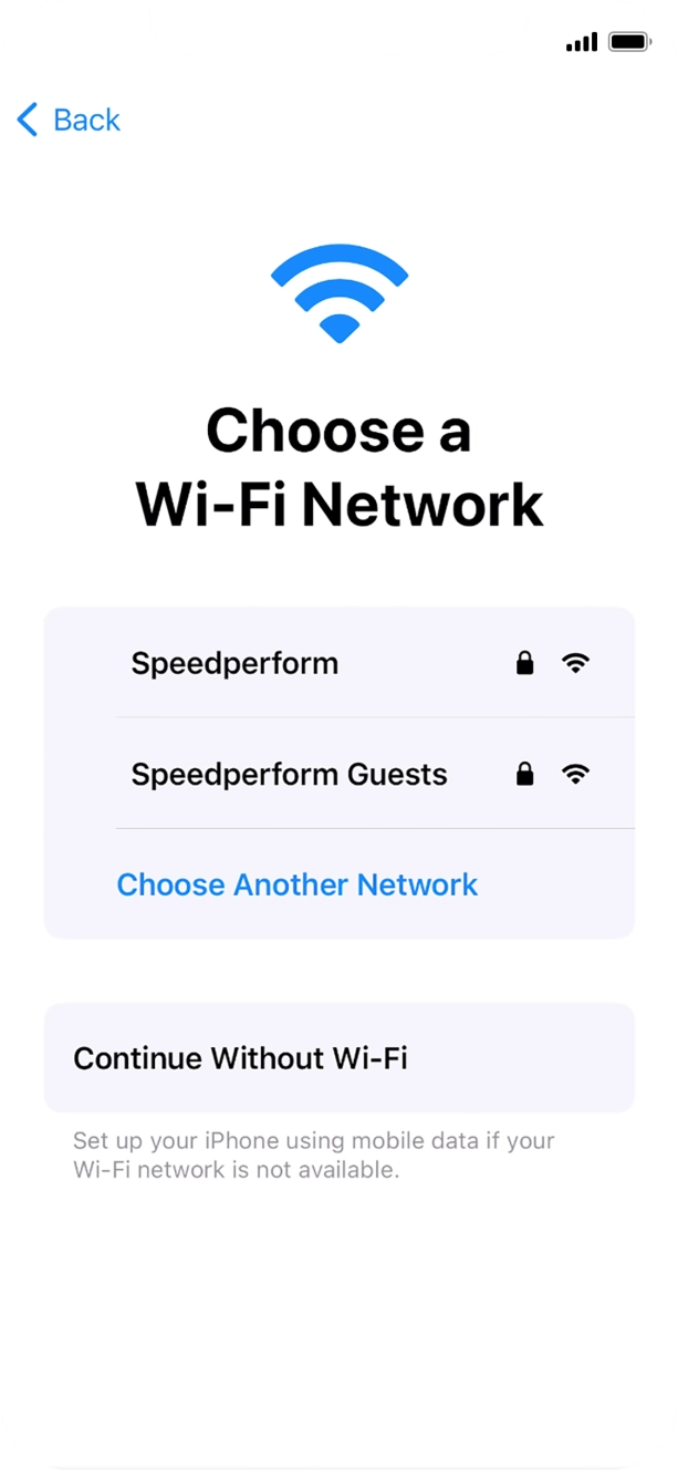Press the required WiFi network.