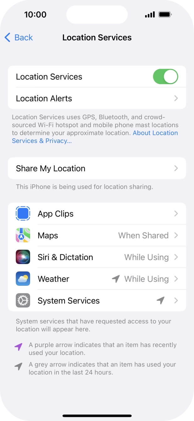 Press the required app.