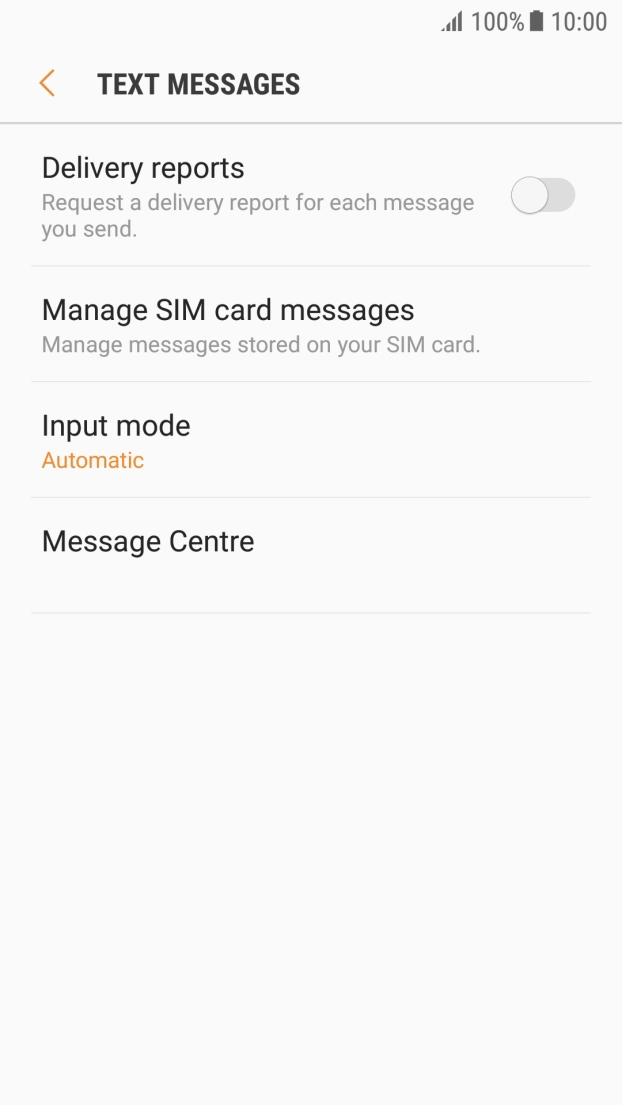 Press Message Centre.