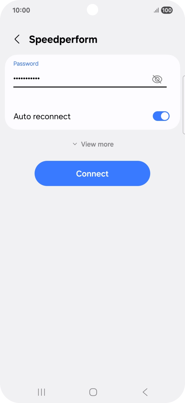 Key in the password for the WiFi network and press Connect.