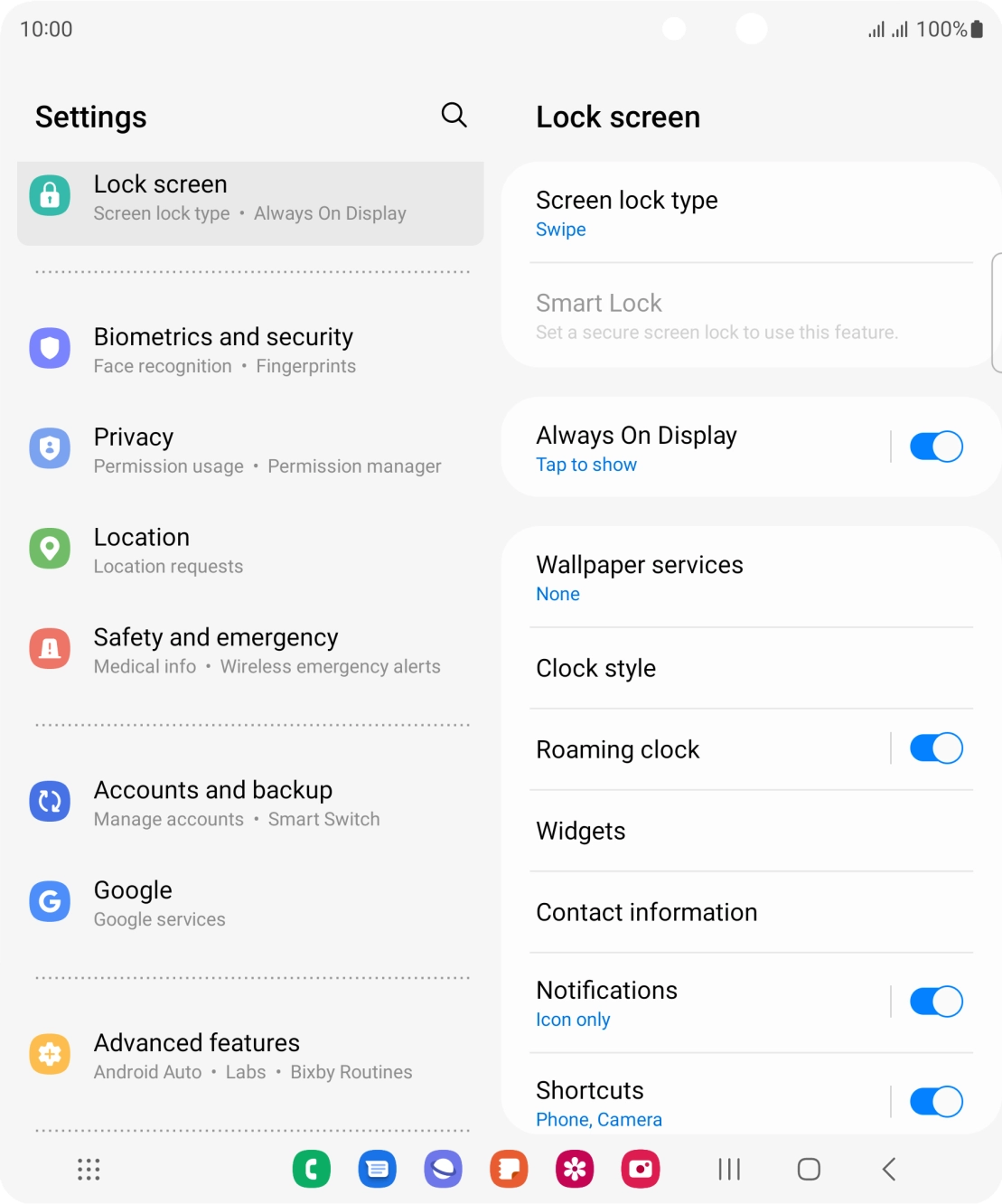 Press Screen lock type.