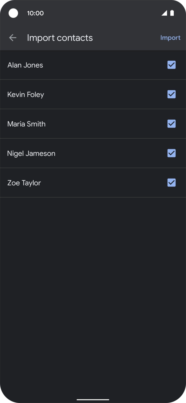 Press the fields next to the required contacts.